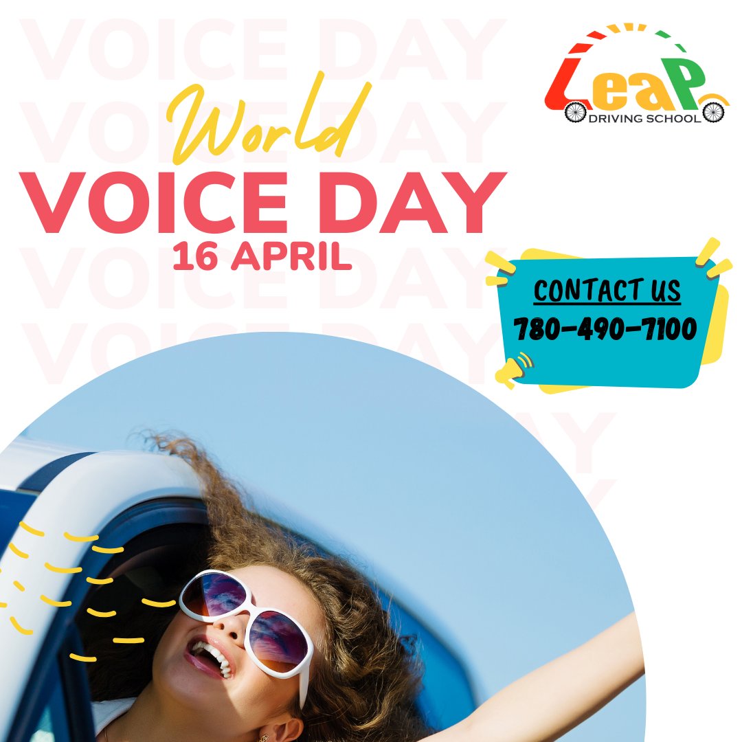 driving_leap's tweet photo. Join LEAP Driving School to celebrate World Voice Day by recognizing the power and importance of communication on the road and beyond. Your voice is a key tool in safe driving and effective instruction.

Call/Text/WhatsApp @ 7804907100
#yeglocal
#drivinglessons
#bestdrivingschool https://t.co/2MQhCjZBLE