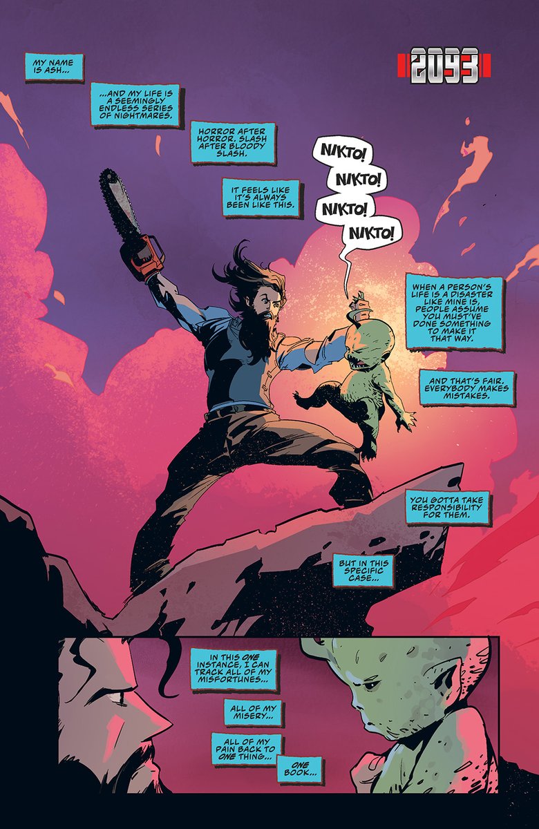DynamiteComics's tweet photo. In stores this week, Army of Darkness Forever #7 from Tony Fleecs and Pop Mahn. Here’s a look inside.

#armyofdarkness #tonyfleecs #popmahn

https://t.co/JUifnQoN3N https://t.co/EUZnBMhSWL