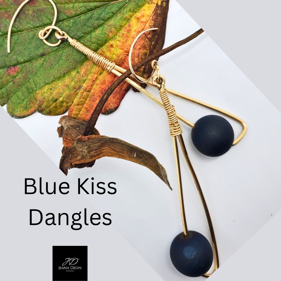 Add a touch of blue with our Blue Kiss Dangles.  A little goes a long way.  #blue #blueearrings #earrings