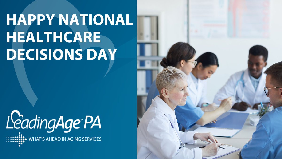 LeadingAgePA's tweet photo. Happy National Healthcare Decisions Day! It's the perfect time to reflect on the importance of making our healthcare wishes known. Take a moment today to have conversations with your loved ones about your healthcare preferences.
#NHDD #HealthcareDecisions #LetsTalk #LeadingAgePA https://t.co/X8X8MsSf30