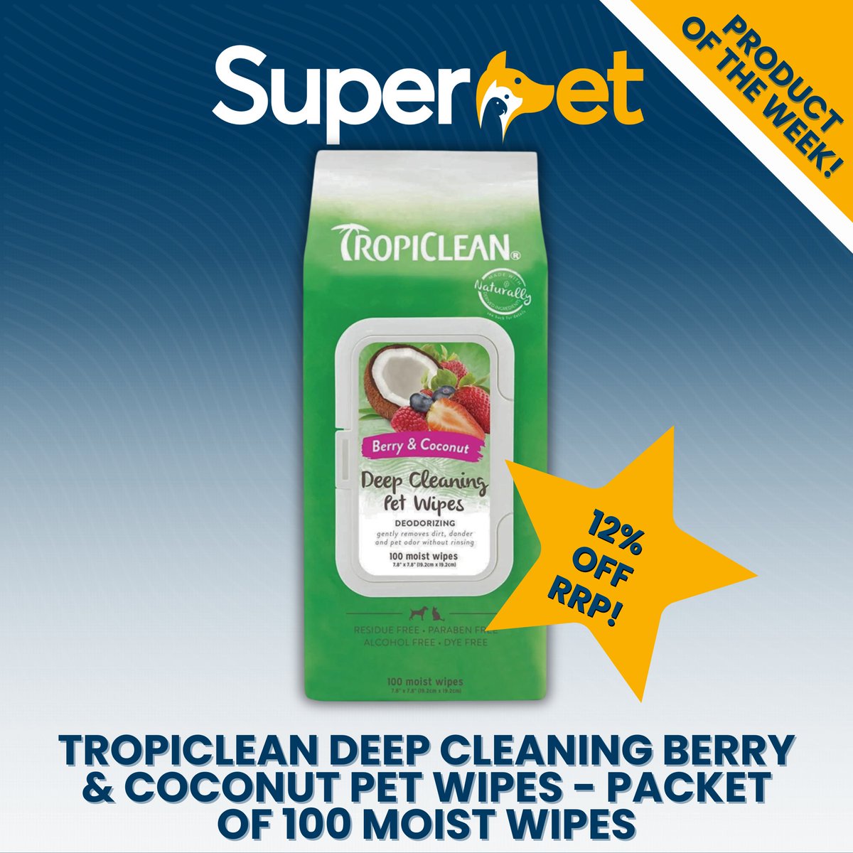 Kickstart allergy season with @tropiclean Deep Cleaning Pet Wipes from Superpet! 🌸🐶 100 moist wipes to combat allergens after those spring walks. Keep your furry friends fresh and your home clean. Shop now: [ow.ly/vVu350ReWP3] #PetCare #AllergySeason