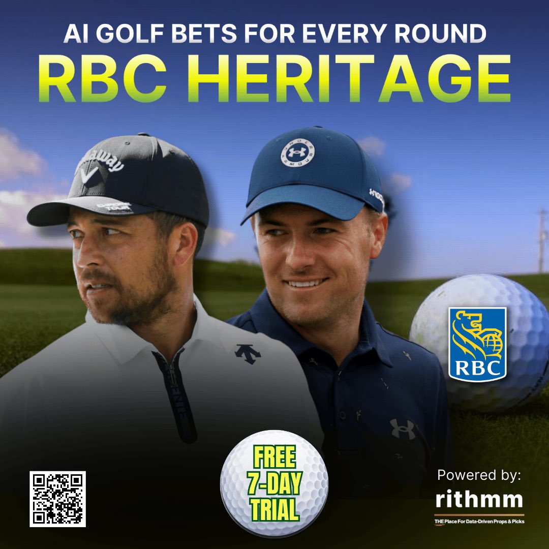 Dive into the excitement of the RBC Heritage 2024! ⛳️

Be sure to check out our AI picks and let us be your “Caddy” for betting on this year’s RBC Heritage. 🏌️‍♂️

#RBCHeritage #Golf #AIpredictions #Rithmm 

rithmm.com/sports-betting…