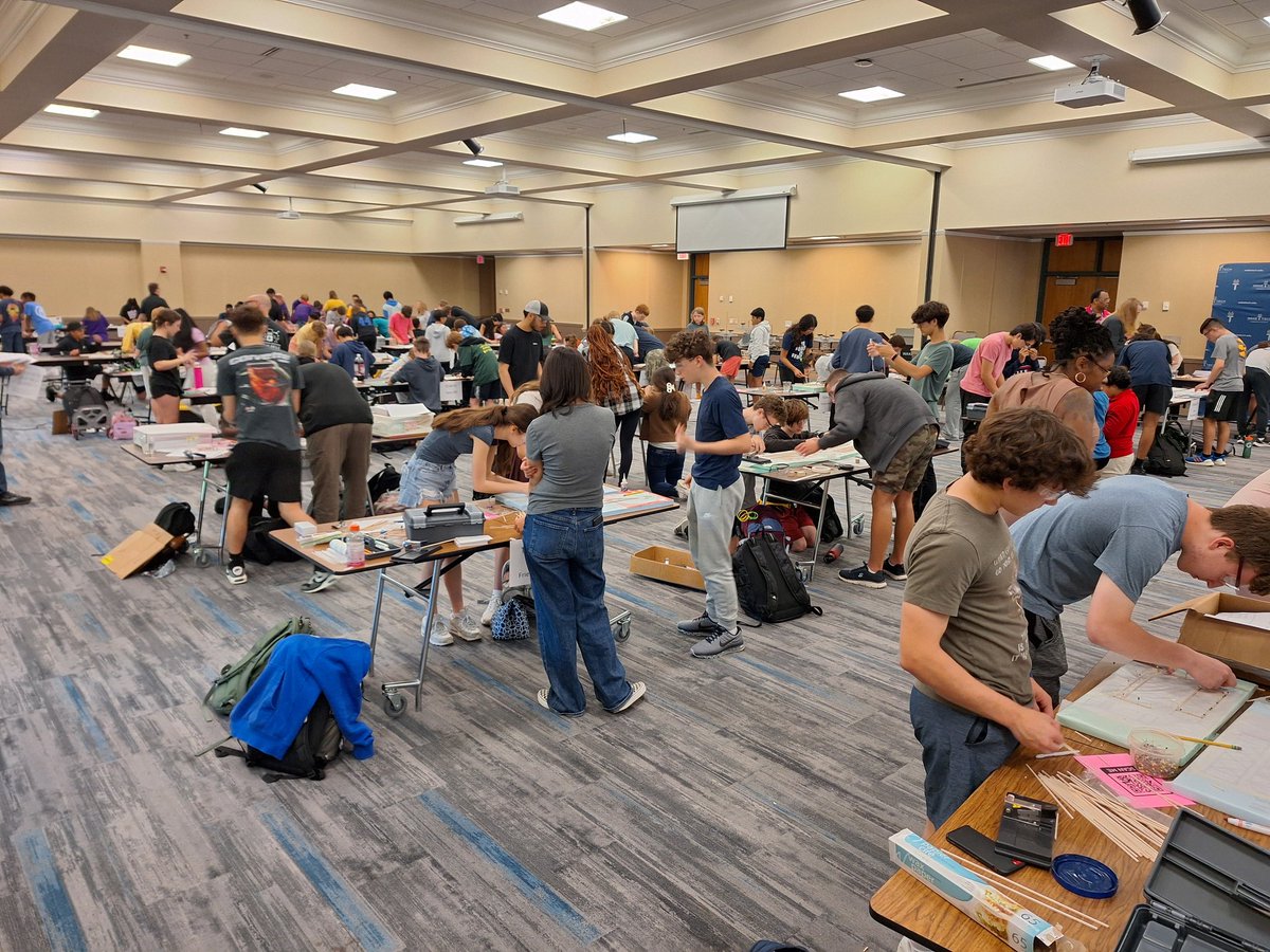 WCPSS Stem Challenge is underway! Teamwork, attending to precision, designing, and building! #CTEWorks