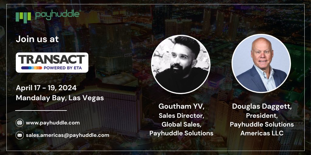 Payhuddle's tweet photo. We’re thrilled to be at @ETATRANSACT 2024! It’s an exciting opportunity to connect with our valued partners and embrace the latest innovations in the payments industry.

Join us to discuss our products and solutions shaping the future of payments.

#transact2024 #payments #emv https://t.co/nM7nblSoOC
