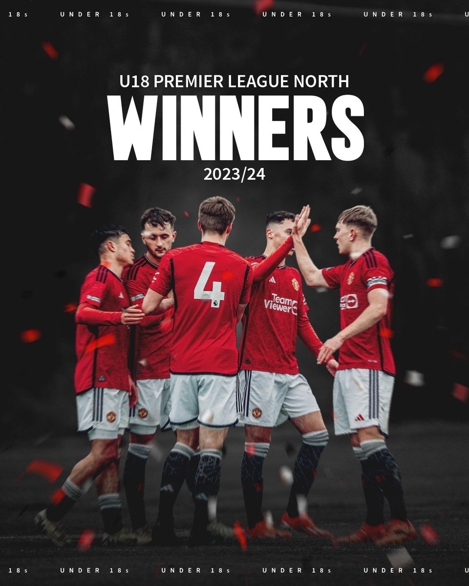 ManUtd's tweet photo. P22. W19. D2. L1.

Our young Reds = #U18PL North Division CHAMPIONS! 👏🏆

#MUFC || #MUAcademy https://t.co/9J5uO2dbBm