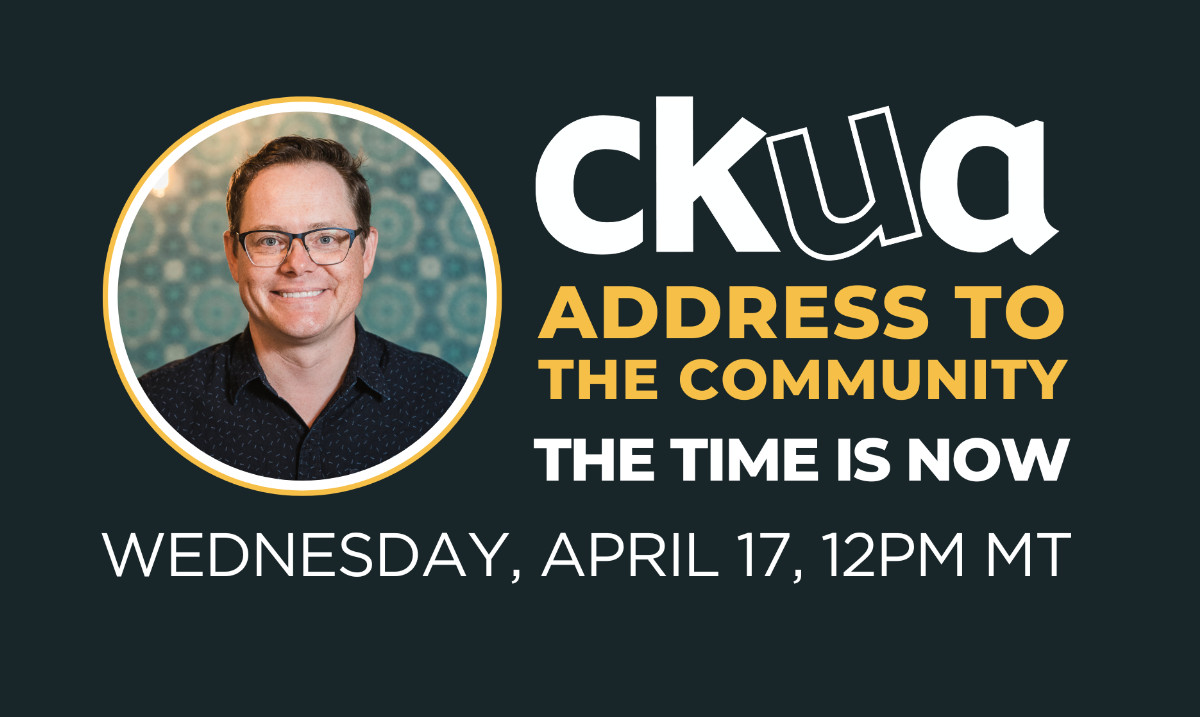 Please tune in to CKUA at noon on Wednesday, April 17. CKUA’s CEO, Marc Carnes, will be sharing an important update about CKUA’s future. 

We need you, our listening community, to support the station you know and love. The Time Is Now! ckua.com/thetimeisnow