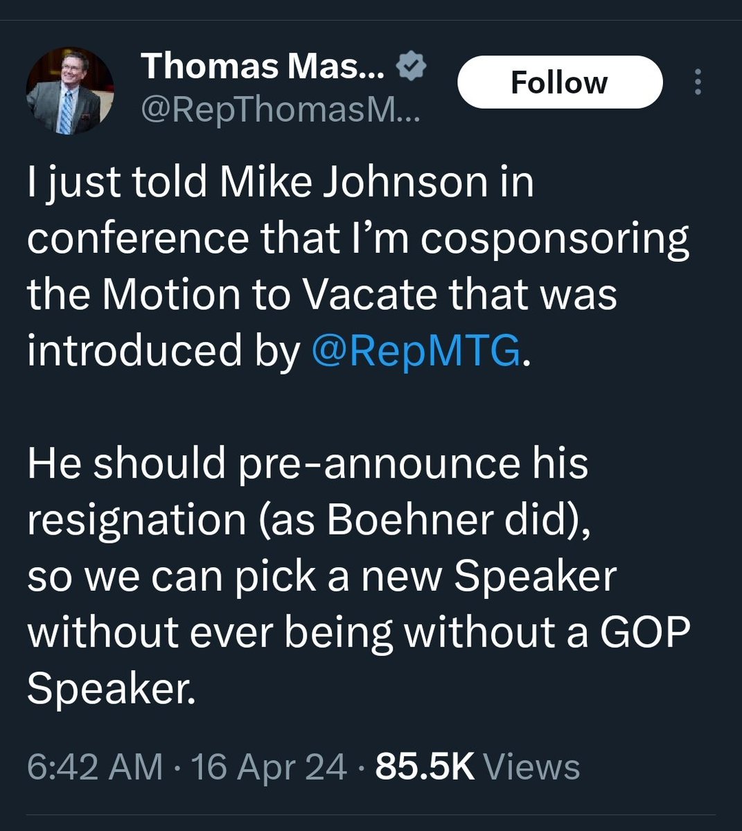 These @HouseGOP clowns 🤡 can't govern. Rep Gallagher resigns on April 19, and they can only afford to lose one GOP so Preacher Johnson definitely would need Dems lifeline to save his job. Mess.