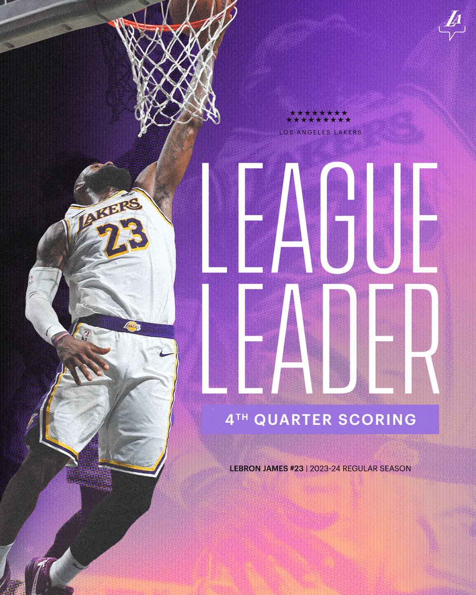 Fourth Quarter King -- LeBron led the league in points during the fourth frame this season.