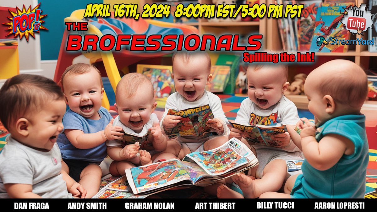 Tonight at 8:00 PM EDT! Join the Bros as they dive back in time to the infancy of their comic book careers, as they review their very first published works in comics! First Published Works: Graham Nolan - New Talent Showcase #14 Andy Smith - Justice League Quarterly #5 Art…