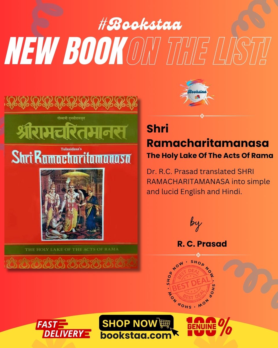 BookstaaStore's tweet photo. 🛒📆#DontMissOut 📖'Shri Ramacharitamanasa: The Holy Lake of The Acts of Rama' by R. C. Prasad✍️
🕉️📚 Ancient #Wisdom
🌞🔍 #Devotion #Courage #Love
🛒💰 Shop now at https://t.co/JzLl1yhxoZ
.
.
.
.
.
.
#Bookstaa #BookstaaStore #BuyFromBookstaa #BuyOriginal #OnlineBookstore https://t.co/evNfeNvLFJ