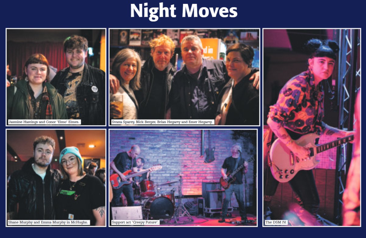 In today's @droghedaleader some photos from the recent NIGHT MOVES gig at McHughes with THE DSM IV and support from CREEPY FUTURE @artscouncil_ie @Love_Drogheda @DiscoverBoyneV @THEDSMIV @littleeggs