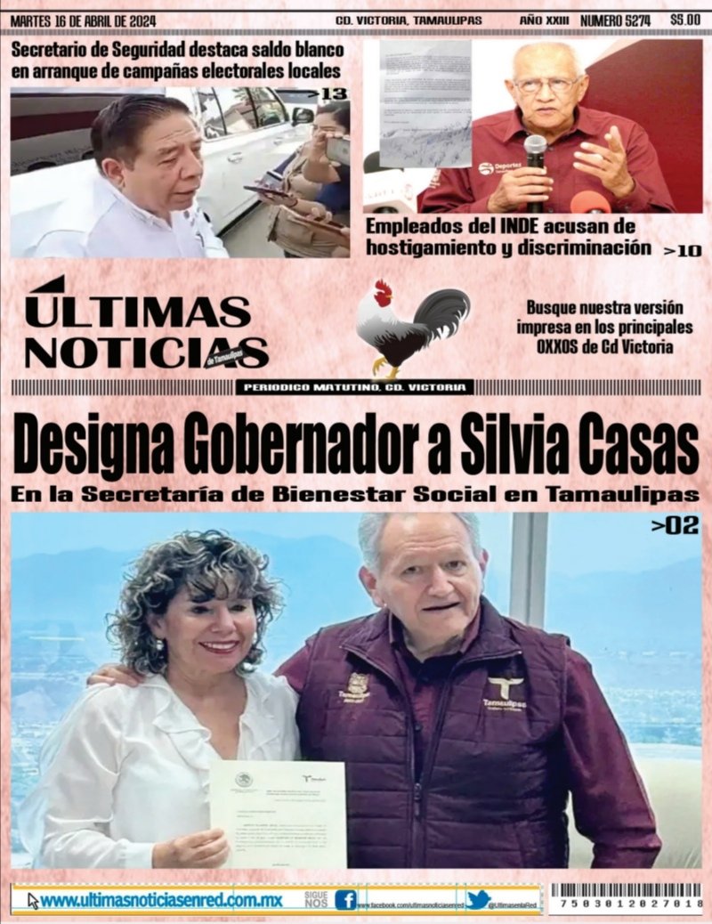 La Portada de hoy #cdvictoria #CDMX #MTY #matamoros #Tampico #cdmadero #cdmante #reynosa #NuevoLaredo #Altamira @amlo_oficial @PartidoMorenaMx @gobtam @Claudiashein