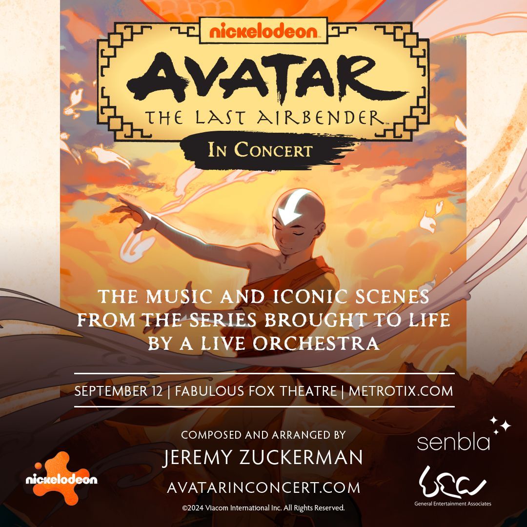 JUST ANNOUNCED! Avatar: The Last Airbender In Concert is flying onto the Fabulous Fox stage September 12! Tickets are on sale Friday, April 19 🎟️ FabulousFox.com/Avatar