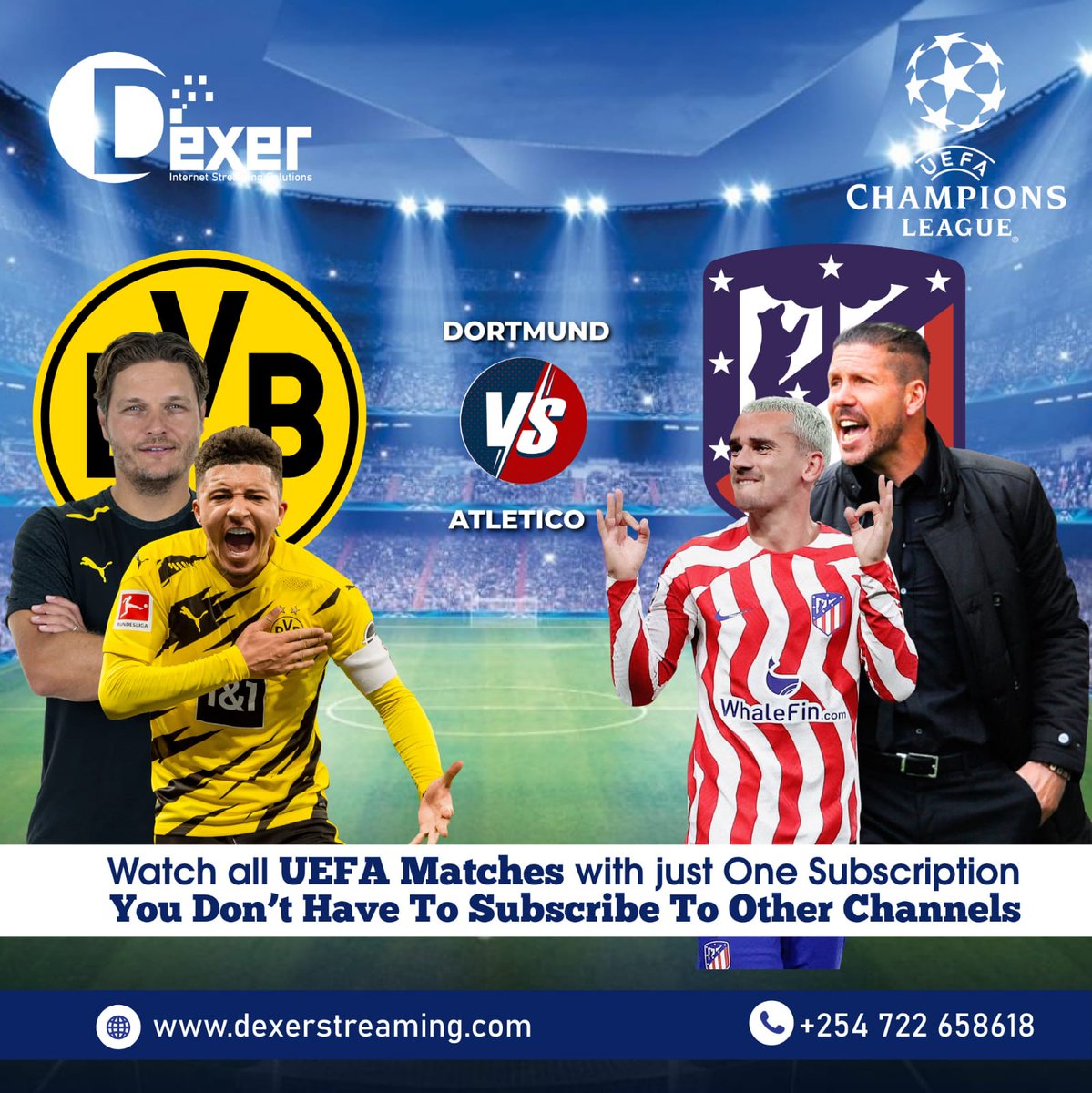 dexersolutions's tweet image. Watch Dortmund VS Atletico and other UEFA matches under 1 subscription

✅Free Trial 
✅No buffering
✅Android/PC/SmartTv
✅16,500+ TV Channels
✅80,000+ Movies &amp;amp; series

Contact us: 
🔗wa.me/+254722658618

#UEFA #UYL #UCL Dortmund Atletico #SkySportsEditions Equity #Dollar