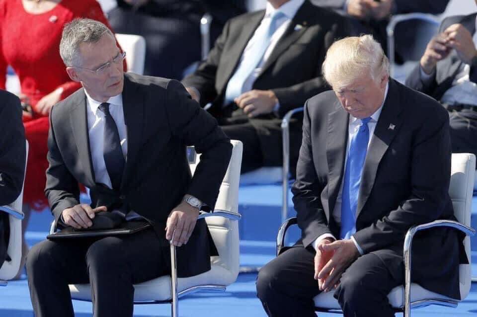 @MollyJongFast Trump fell asleep at the 2017 NATO Summit. Secretary General Jens Stoltenberg looks shocked! The media ignored it.