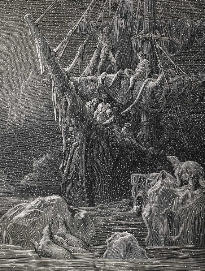 Samuel Taylor Coleridge's supernatural epic, The Rime of the Ancient Mariner, tells of a sailor's perils after shooting an albatross in the icy waters of the Antarctic. Early reviews found the poem's archaic language bewildering and Coleridge continued to refine it throughout…