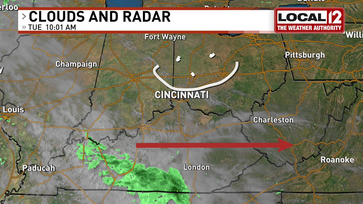 Showers south of us should stay south of us, but there is an isolated storm chance in the afternoon. Better chances after sunset through tomorrow, and those could be severe. Mostly happy faces until then. See my face at Noon. More maps 'n charts at local12.com/weather.