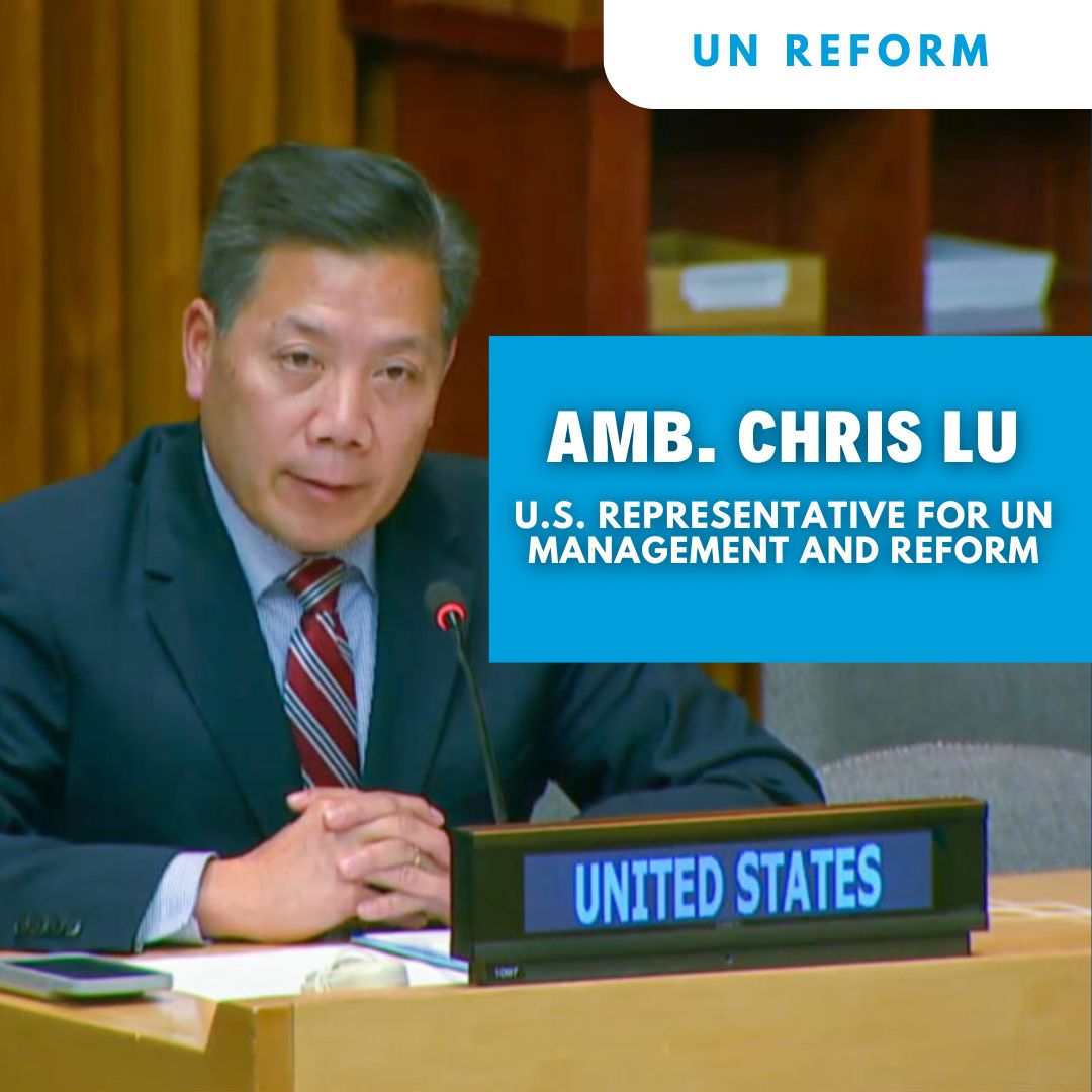 Did you know the U.S. is at the helm of @UN reform? @AmbUNReform Chris Lu is America's leading diplomat fostering modernization and accountability at the institution. Learn how reform efforts are creating a more effective global body in the 2024 Briefing Book.