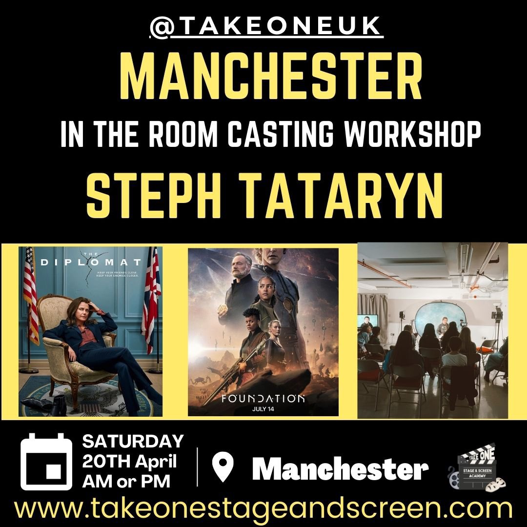 🚨 MANCHESTER🚨 CASTING WORKSHOP THIS SATURDAY WITH STEPH TATARYN! All actors work on camera and are sent footage following the session Book AM HERE: takeonestageandscreen.com/service-page/m… . (Workshop Adheres to CDG guidelines and is not an audition)
