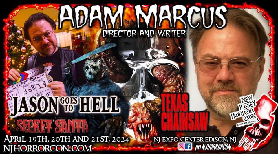 AdamMarcus13's tweet image. Calling all #Hellions!This weekend, I’m at the New Jersey Horror Con and Film Festival!!!  So come on down to the NJ Expo Center in Edison, NJ and see an extended sneak preview of Hearts of Darkness: The Making Of The Final Friday! It’s gonna be excellent! njhorrorcon.com