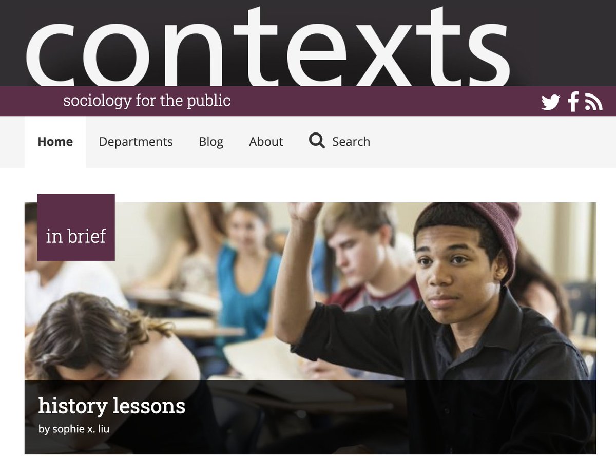 In Brief! @UBCSociology grad student Sophie X. Liu on @cteeger's recent AJS article: 'Teeger’s findings reveal 'how a past can be remembered but not engaged.'' Check out 'History Lessons' at contexts.org/articles/histo…