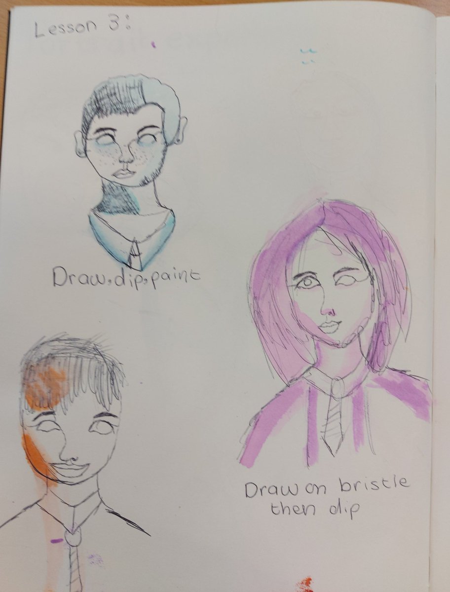 LEOacademyarts's tweet photo. We are so impressed with the Year 6's at @CCJacademy. They have been experimenting with different marks and media during their portrait club lesson. Look how varied and amazing their sketchbooks are looking! #WeAreLeo #primaryart @accessart https://t.co/JH50lF5ZHa