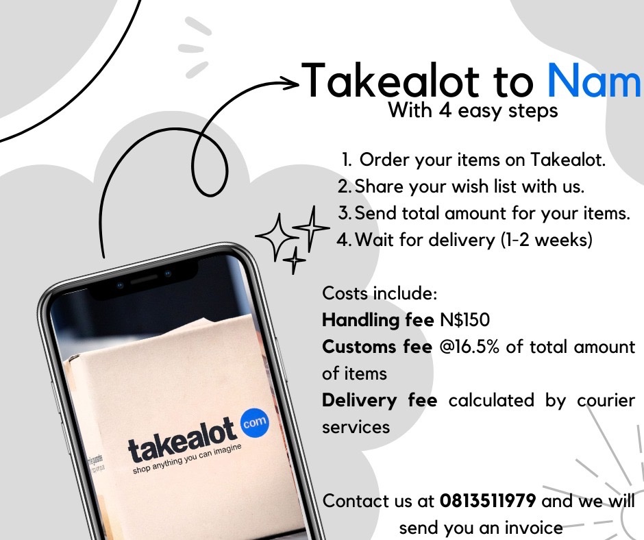 Hi all ☺️ I’ll be providing a service to help you get items from Takealot, an online shop based in SA takealot.com to Namibia. Click on the link have a scroll and if you ever find anything you like do contact me so I assist with getting the items to you! 🤗