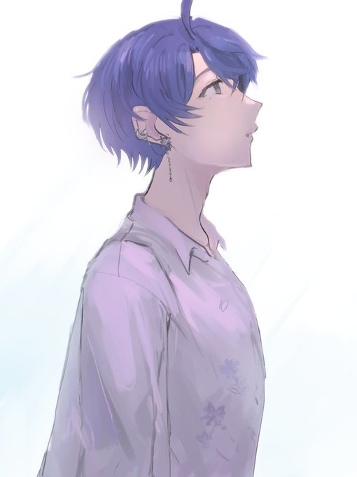 「blue hair looking up」 illustration images(Latest)