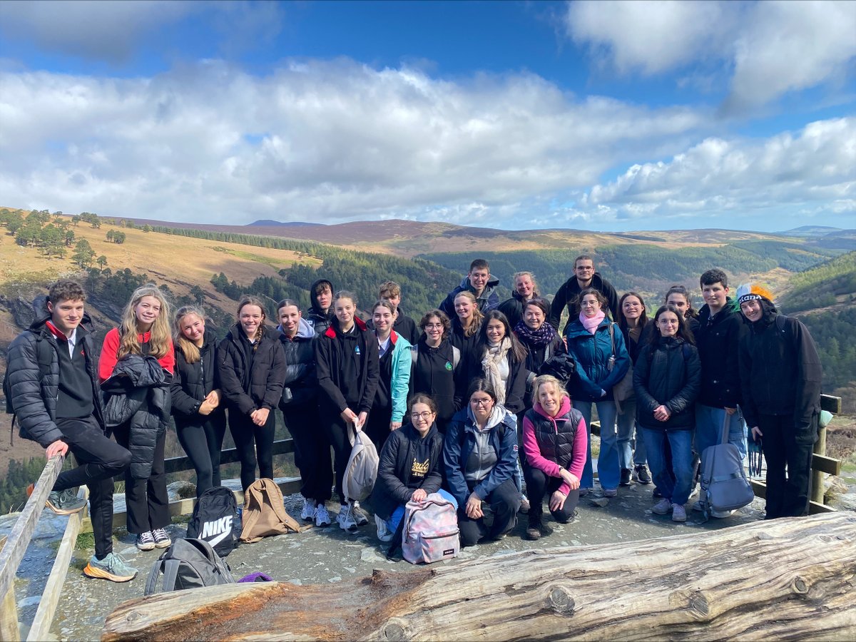 Day Two of our @EUErasmusPlus French exchange saw students partake in a fantastic hike in Glendalough with our French Erasmus exchange  group! The hills (and lakes) were alive with sound of music!! #community