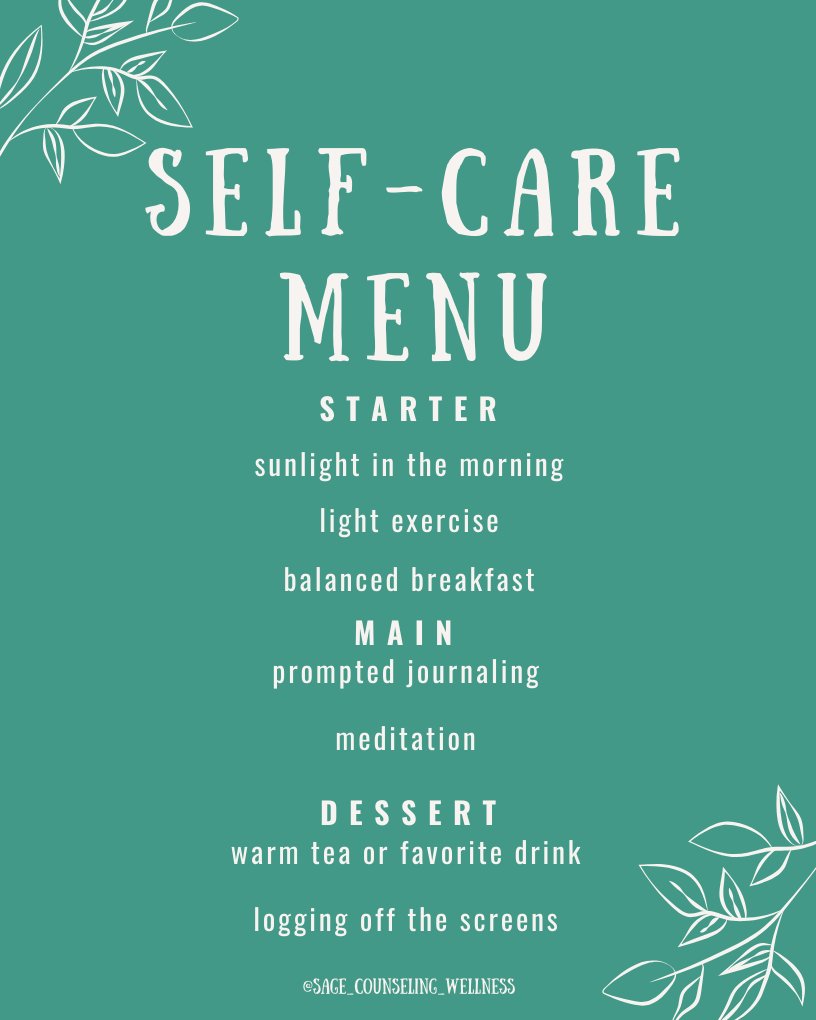 Order up! What will you be ordering on the self-care menu? Let us know! 🤗 Save this as a planner for your daily routine. 

#selfcare #selfcareroutine #selfcareisntselfish  #selfcarethreads #selfcommitment #selflove #selfcarepage #selfcaredaily #selfcareeveryday