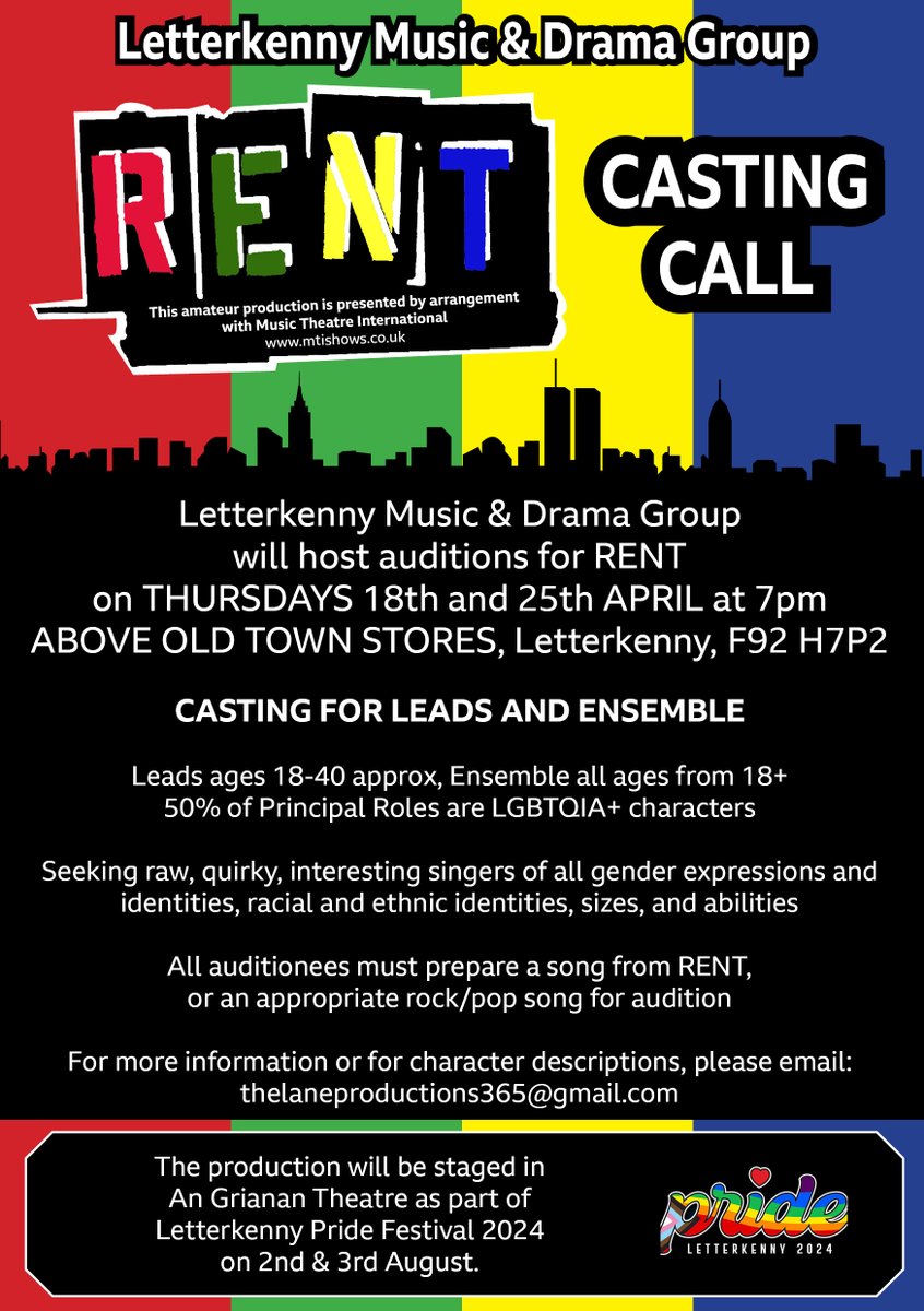 Bród na Gaeltachta 🏳️⚧️🏳️🌈 (@brodnag) on Twitter photo An bhfuil suim ag éinne sa drámaíocht? Auditions 18th & 25th April / Letterkenny 🏳️🌈🏳️⚧️👯♀️👯♂️<a href="/lmsletterkenny/">Letterkenny Musical Society</a> <a href="/Amharclann_GD/">Amharclann Ghaoth Dobhair-Oifigúil</a> <a href="/PEIG_ie/">PEIG.ie - Pobal | Eolas | Ilmheán | Gaeilge</a> <a href="/PobalscoilD/">Pobalscoil Ghaoth Dobhair</a> <a href="/PobalscoilCCF/">Pobalscoil Chloich Cheannfhaola</a> <a href="/Inishpride/">Inishowen Pride 🏳️🌈🏳️⚧️</a> <a href="/TurasUr/">Turas Úr</a> <a href="/AntSeanBheairic/">An tSean Bheairic</a> An bhfuil suim ag éinne sa drámaíocht? Auditions 18th & 25th April / Letterkenny 🏳️🌈🏳️⚧️👯♀️👯♂️<a href="/lmsletterkenny/">Letterkenny Musical Society</a> <a href="/Amharclann_GD/">Amharclann Ghaoth Dobhair-Oifigúil</a> <a href="/PEIG_ie/">PEIG.ie - Pobal | Eolas | Ilmheán | Gaeilge</a> <a href="/PobalscoilD/">Pobalscoil Ghaoth Dobhair</a> <a href="/PobalscoilCCF/">Pobalscoil Chloich Cheannfhaola</a> <a href="/Inishpride/">Inishowen Pride 🏳️🌈🏳️⚧️</a> <a href="/TurasUr/">Turas Úr</a> <a href="/AntSeanBheairic/">An tSean Bheairic</a>