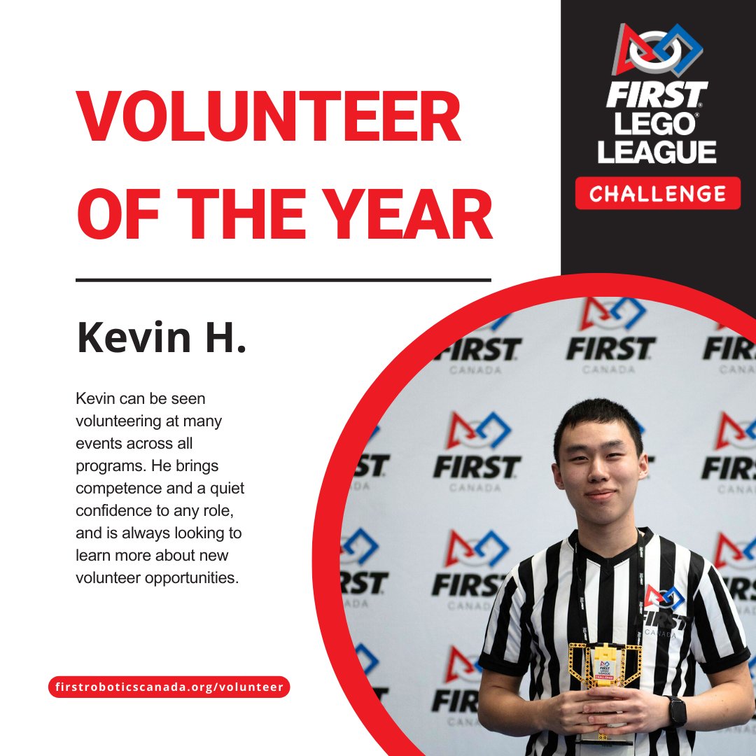 Today, as a part of National Volunteer Appreciation Week, we would like to recognize our Volunteers of the Year! FIRST LEGO League Challenge - Kevin H.