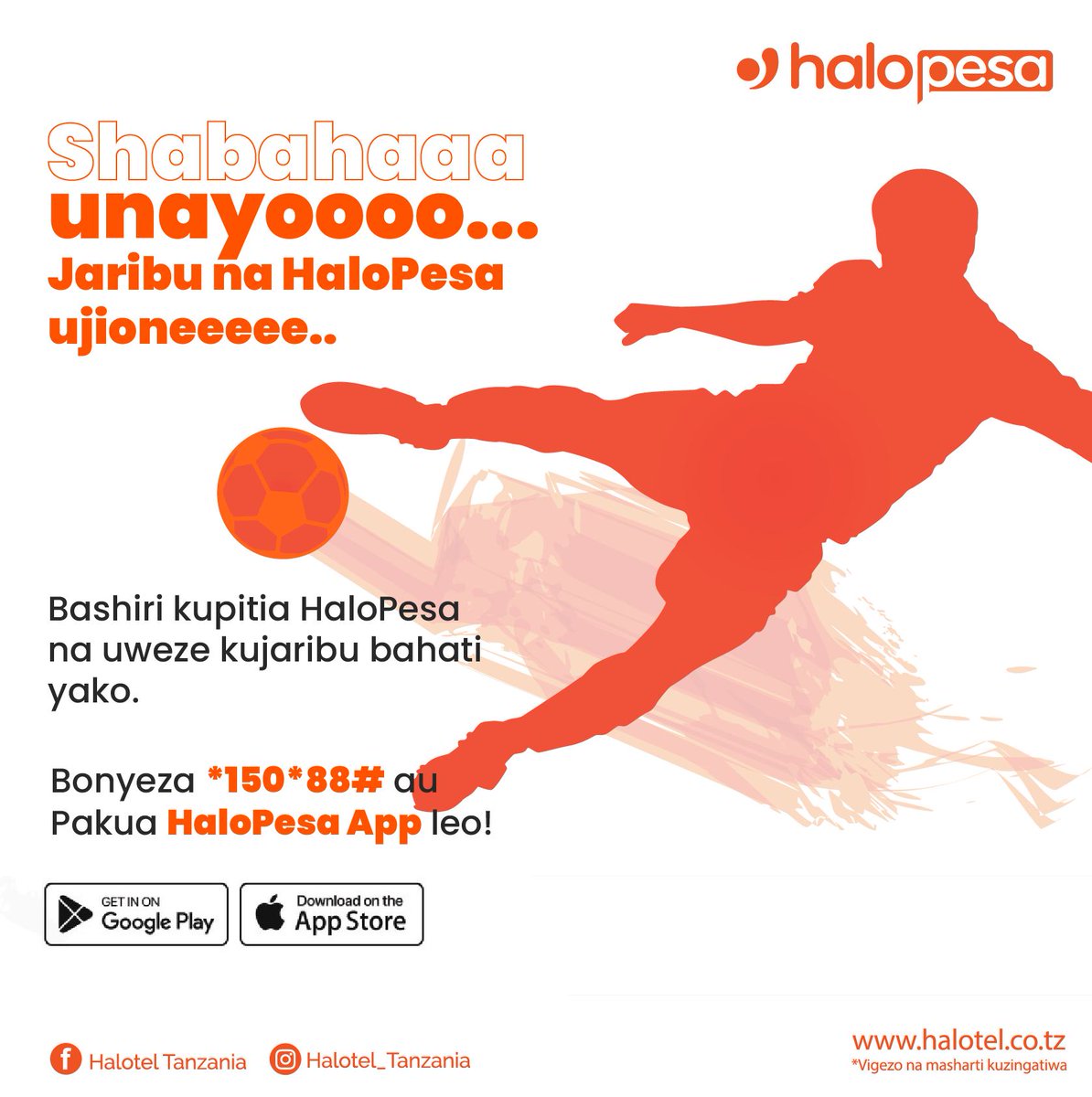 Haloteltz's tweet photo. Shabahaaa Unayooo!!!๐ท๐ท
Jaribu bahati yako kwa kubashiri kupitia HaloPesa
Bonyeza *150*88# au Pakua App ya HaloPesa kufanya miamala yako kwa Uhakika!
#halopesa https://t.co/OZ5TbZTQK0