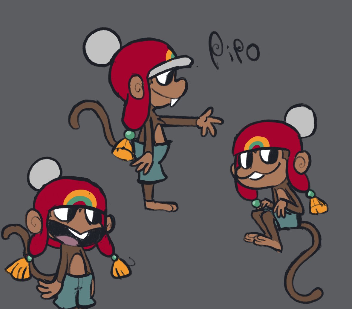DartIncorporat1's tweet photo. This is Pipo, the child-like character featured in my latest project, "I'm Pipo~!". ⭐️FUN FACT: His hat design was inspired by Chinese items. 🧧
#doodles #characterdesign #oc #monkey #monkeycharacter #digitalart https://t.co/ue7v3n4hw0
