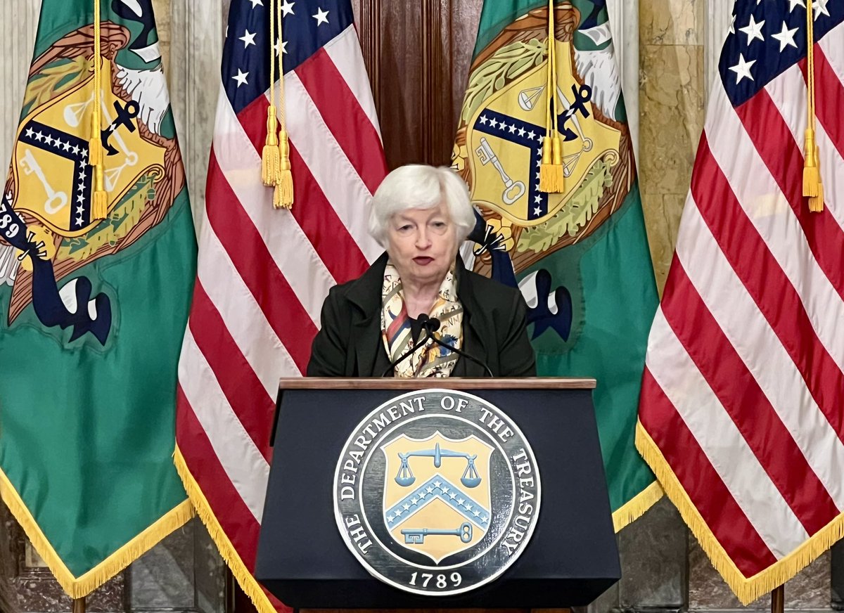 .@SecYellen kicks off #SpringMeetings2024 with her press conference @USTreasury! “Heightened vulnerabilities from challenges…pose risks to global growth & development. No one country can tackle these issues alone…so we’ve pushed for decisive & coordinated action!” #IMFMeetings