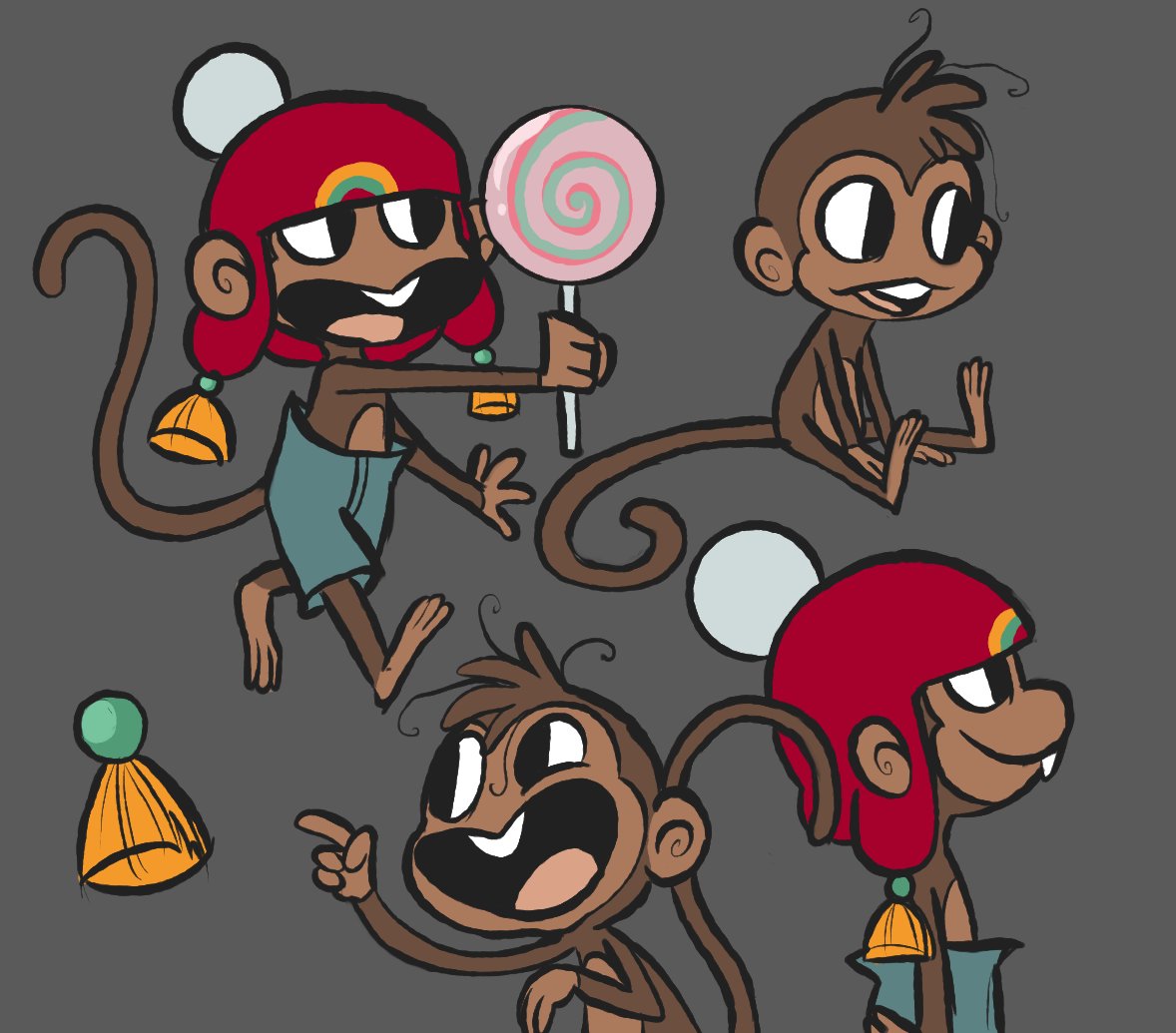 DartIncorporat1's tweet photo. This is Pipo, the child-like character featured in my latest project, "I'm Pipo~!". ⭐️FUN FACT: His hat design was inspired by Chinese items. 🧧
#doodles #characterdesign #oc #monkey #monkeycharacter #digitalart https://t.co/ue7v3n4hw0