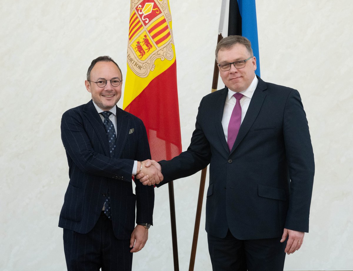🇪🇪🇦🇩Speaker Lauri Hussar discussed with Andorran PM @XavierEspot the ongoing support for #Ukraine, the importance of utilizing frozen Russian assets, as well as e-voting and digital cooperation between the nations. #Andorra