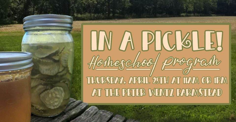 Need to keep food from going bad now? Toss it in the fridge. Need to keep food from going bad while you're in the Colonial era? That's a pickle. No, the answer is pickling. Find out more during a home school session at Peter Wentz Farmstead on April 25. brnw.ch/21wIRJi