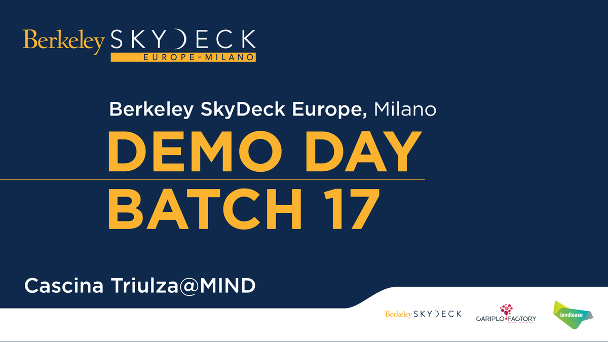 🇺🇸 📣📣Berkeley SkyDeck Europe, Milano #DEMODAY It's DEMO DAY time, it's time to celebrate together the #startups of Batch 17! On April 23rd, 2024, starting from 3:00 PM, you will be able to follow the live streaming of the concluding Demo Day of batch 17 of Berkeley