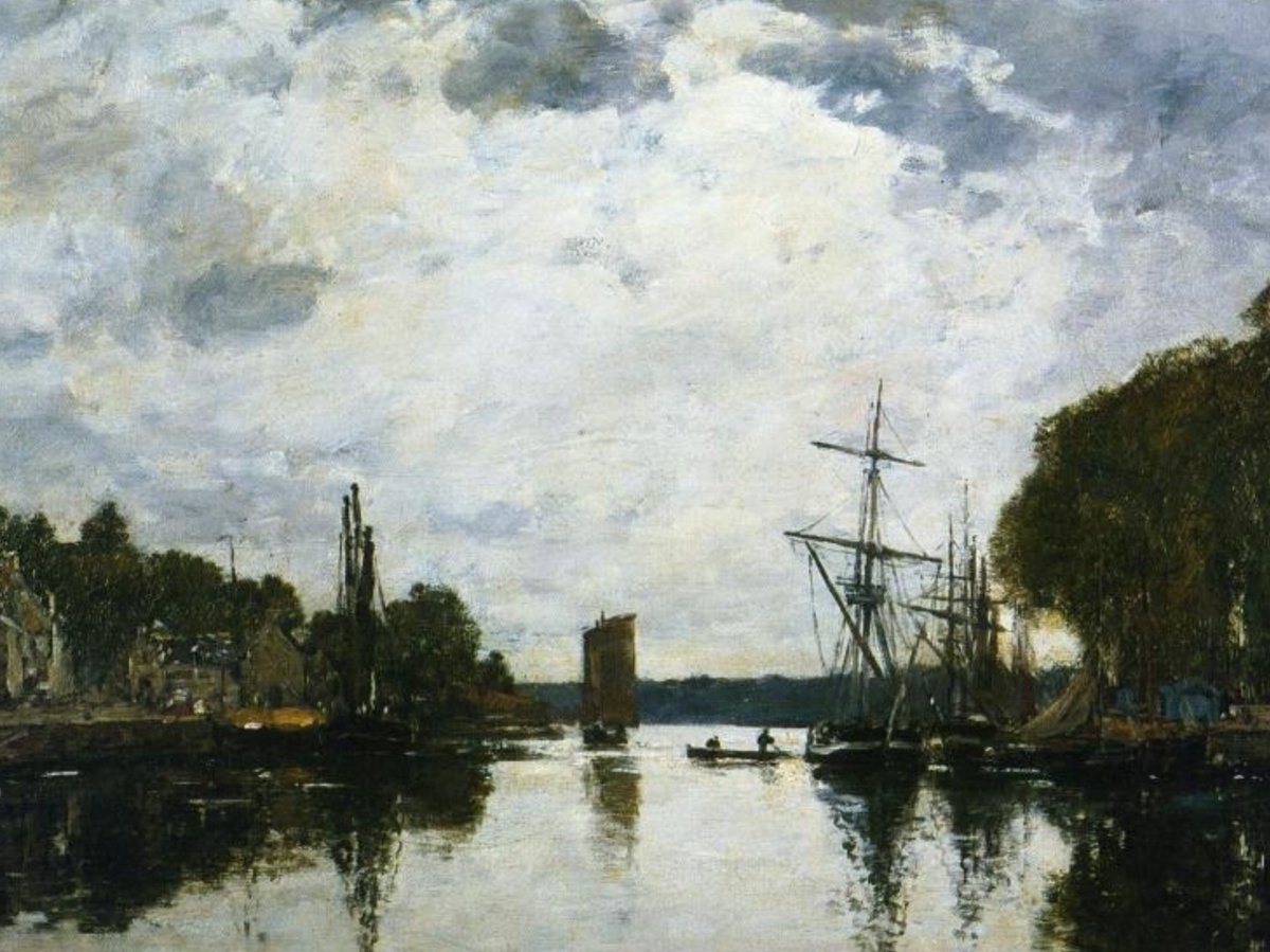 Eugène Boudin   Le Port de Landerneau, Finistère (détail).