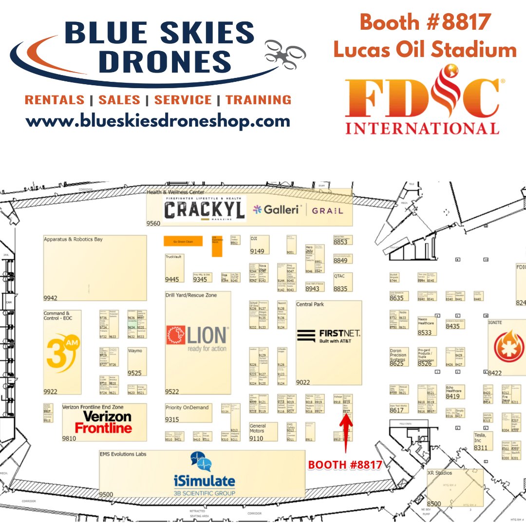 BlueSkiesDrones's tweet image. We are looking forward to talking about drones and rovs with all the firefighters this week.  If you are around stop by and chat with us.  #dronesatwork #fdic2024