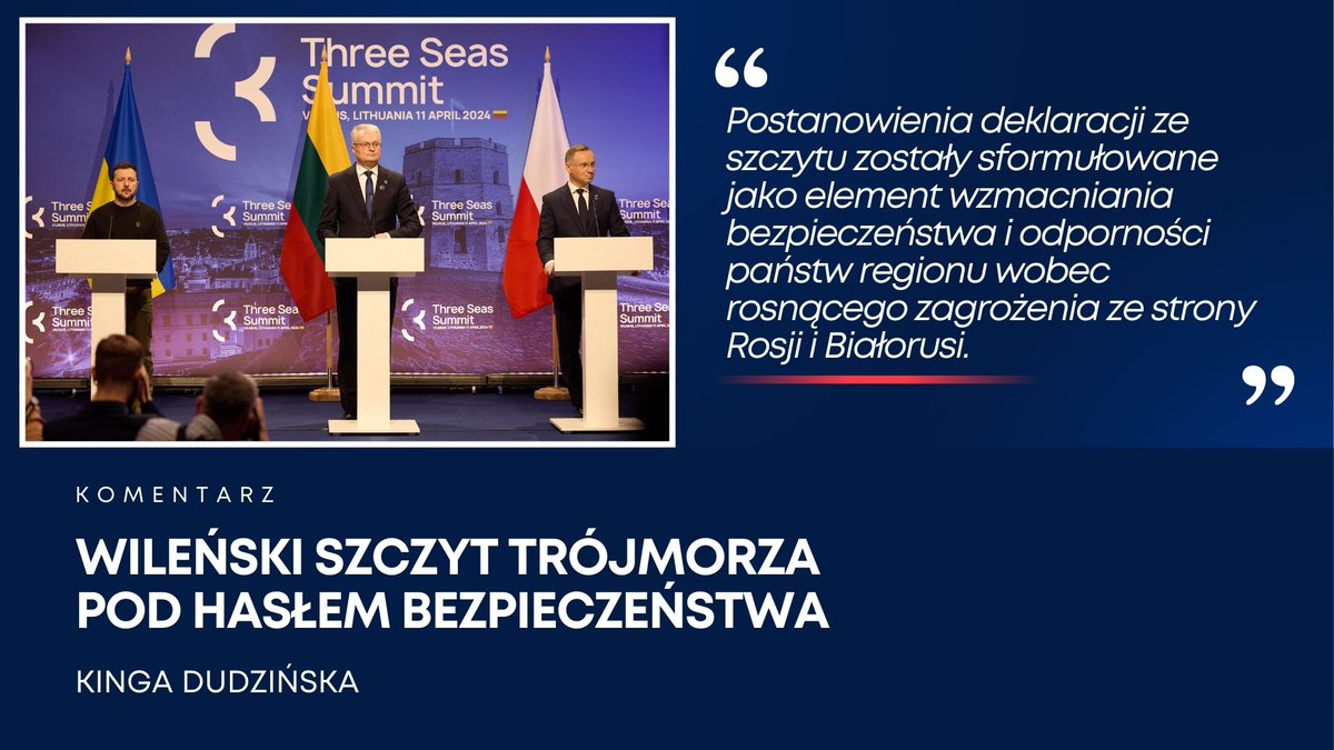 11 kwietnia 2024 r. odbył się w Wilnie dziewiąty szczyt Inicjatywy Trójmorza. Wojenne okoliczności zdeterminowały postanowienia końcowej deklaracji, mocniej ukierunkowując przyszłe działania TSI na poprawę bezpieczeństwa regionu, pisze @KingaDudzinska2. ➡️…