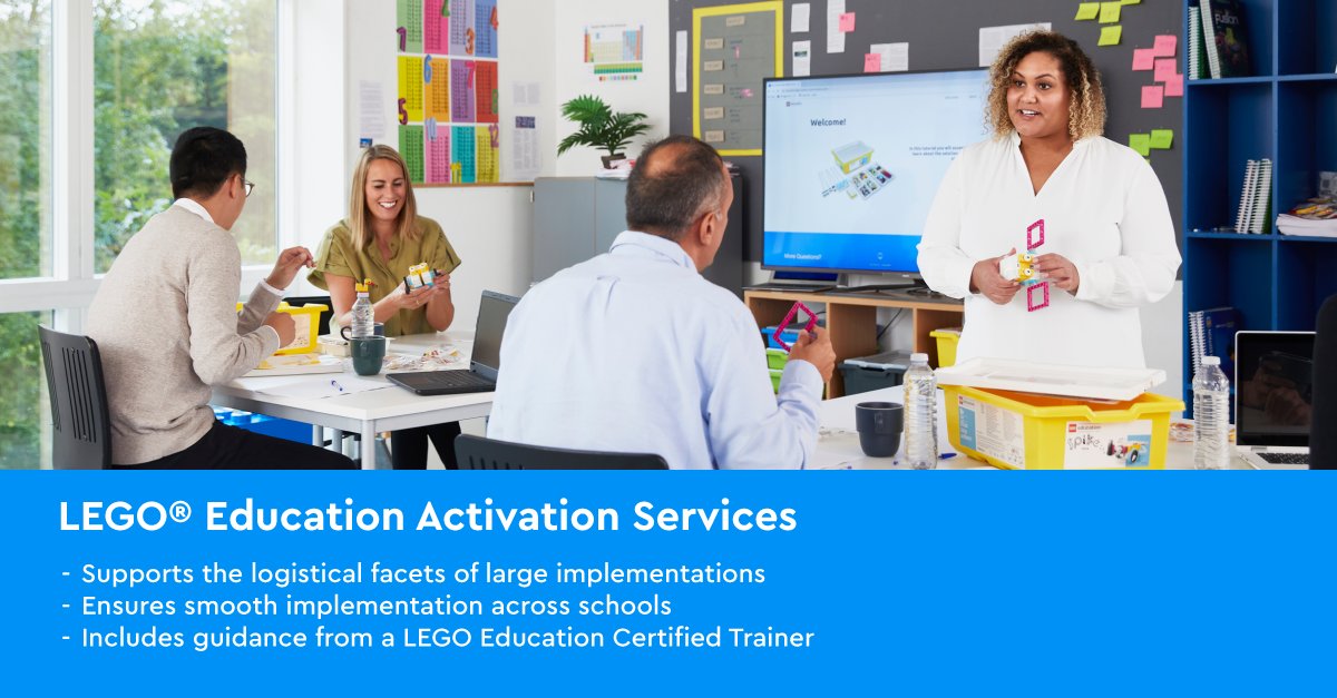 Planning a large implementation including multiple products or using products in multiple locations? LEGO Education Activation Services can support your school or district. bit.ly/4aefiJr