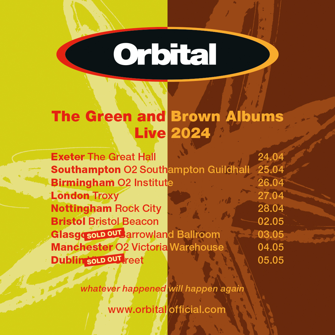 If you're not at Rock City for @orbitalband on the 28th April you're missing out... in a very special performance they will be playing both the Green and Brown albums. Make sure to get yours tickets now! 🎟️ Find them here 👉 bit.ly/3tw2Lka