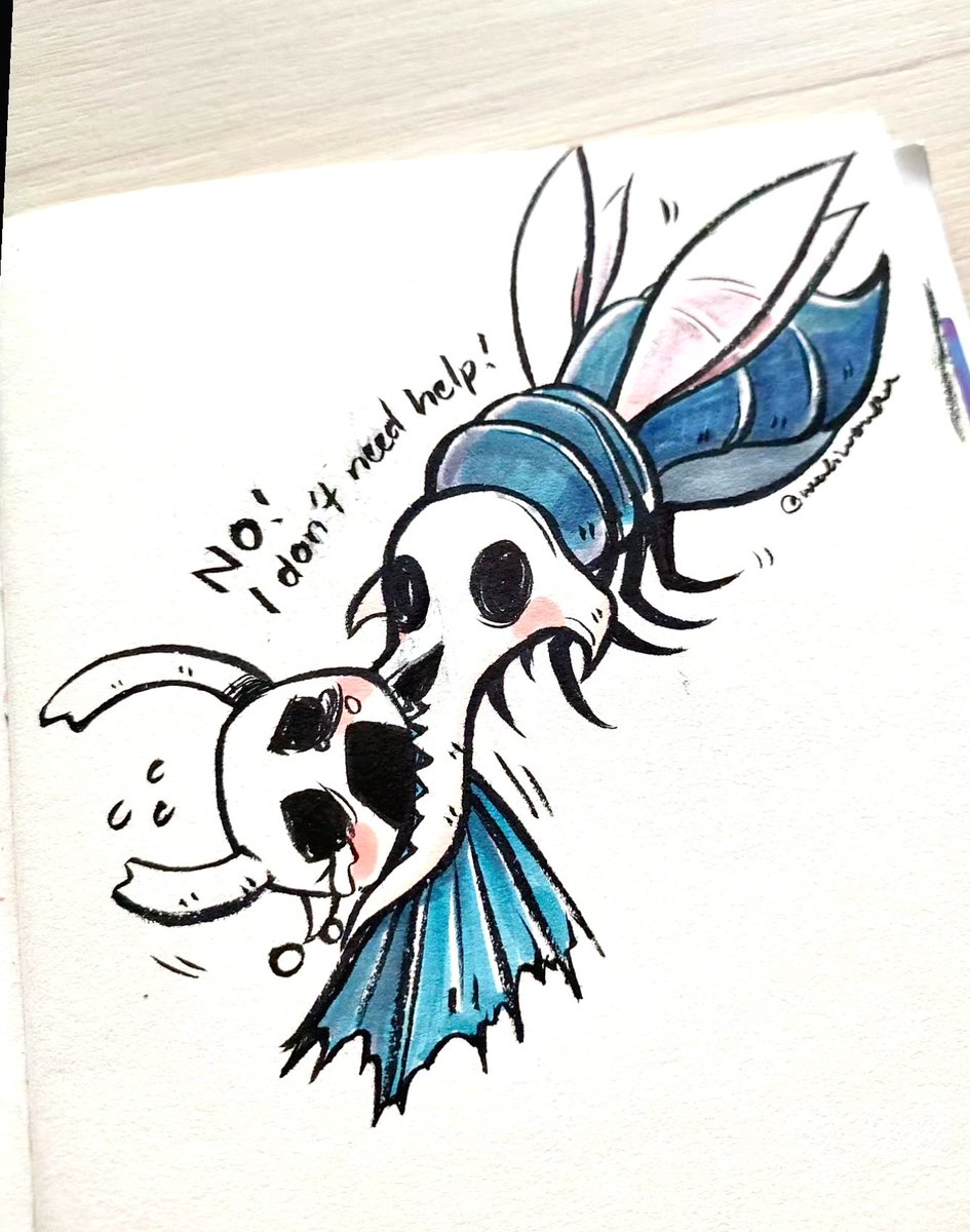 🦟 Hollow knight 🦟

The ballad of vengefly king and zote screaming that he doesn't need our help.
 
I suddenly rekindled inspiration after goldnova to continue my hollow knight drawings! Here's to a struggling zote as a tasty morsel. 

#hollowknight #hollowknightfanart