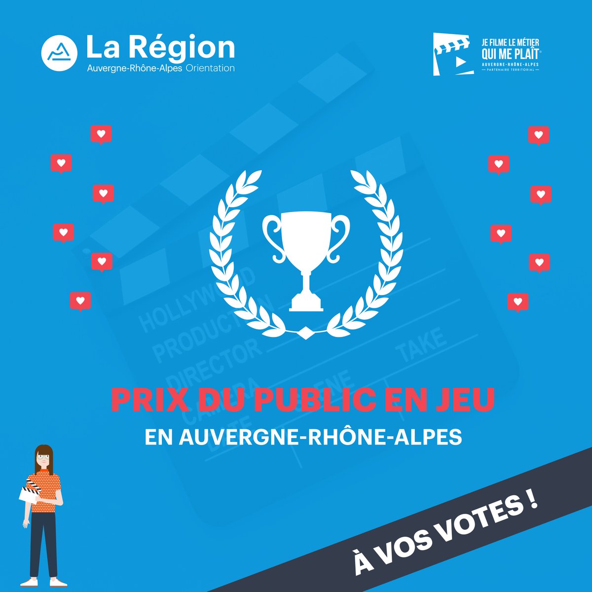 🎬 Je filme le métier qui me plaît : votez pour votre vidéo préférée ! Pour voter, c’est simple ! Jusqu’au 30 avril inclus, rendez-vous sur le site de @parcours_metier, visionnez les vidéos et mettez un j’aime pour votre préférée. ❤️ À vos votes 😉 ➡️ bit.ly/3JnNIh7