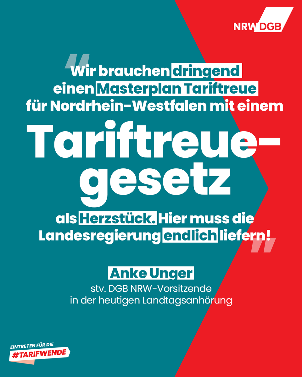 'Öffentliche Aufträge sollten künftig nur noch an Unternehmen vergeben werden, die nach Tarif bezahlen', fordert unsere stv. Vors. Anke Unger heute im #Landtag. 'Und auch bei der Vergabe von Fördergeldern muss #Tarifbindung ein zentrales Kriterium werden.' #Tarifwende