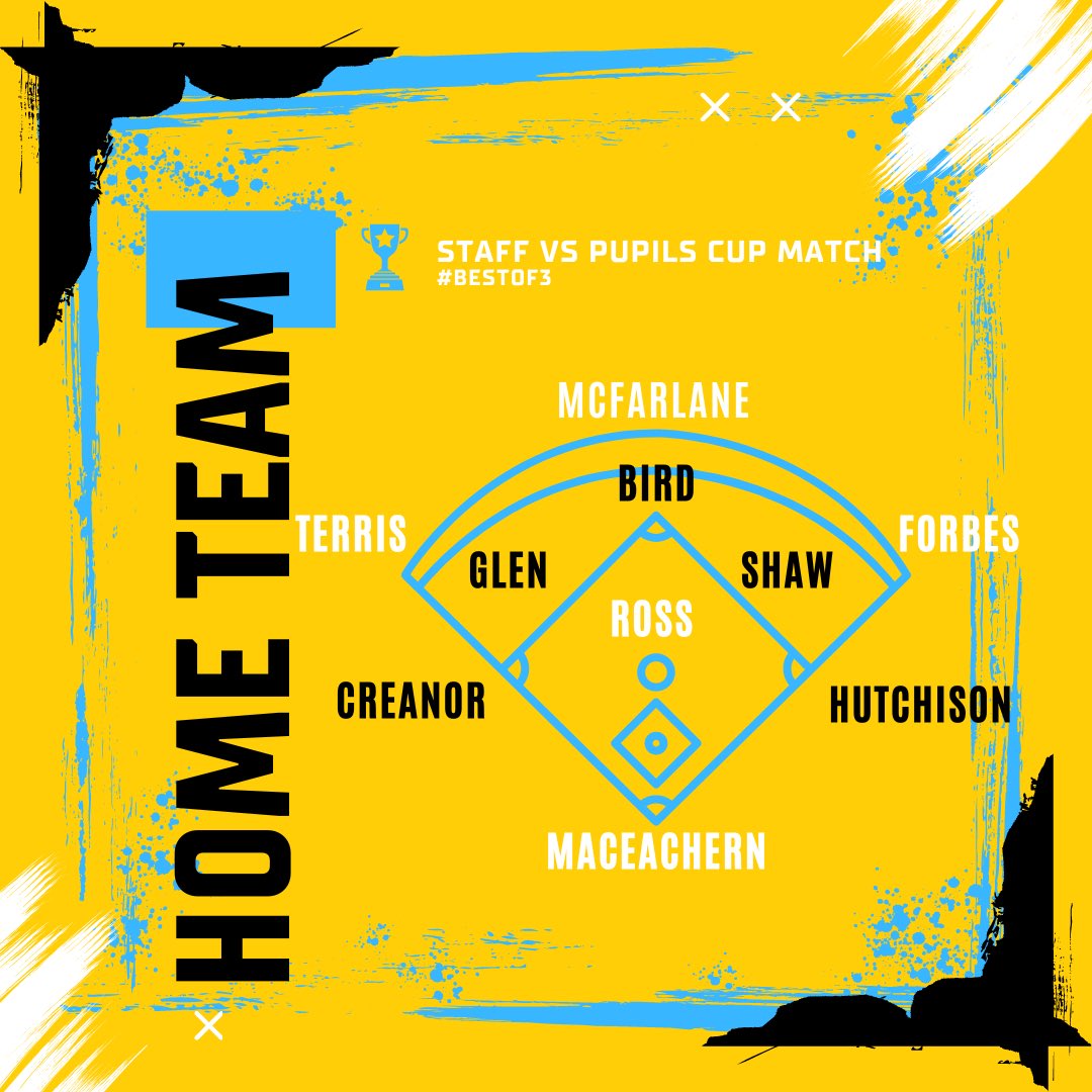 DunfermlinePE's tweet photo. Teams have been released for the staff vs pupils Softball. 👀 🥎

Hope to see many of you there from 3-4pm tomorrow with your £1 donation for charity.💰

Will it be STAFF or pupils who take the series?! 🏆 https://t.co/6LNr0B8R0M