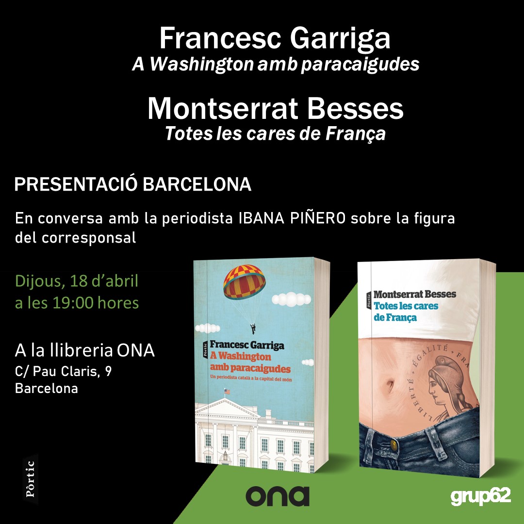 No us perdeu la conversa entre els periodistes Montserrat Besses i @fgarriga a @OnaLlibres sobre la figura del corresponsal —a partir de la seva experiència a França i als EUA— amb @ibanapc