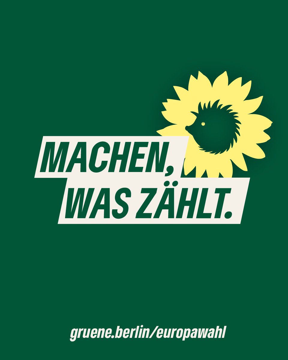 🇪🇺 Europa? Wir gehen rein! 🏃‍♀️💚 Wir starten in den #Europawahlkampf ganz nach dem Motto “#Machen, was zählt”. Ihr erfahrt hier in den nächsten Wochen also alles wichtige darüber, was wir so machen und vorhaben. Seid dabei! Auf gruene.berlin/europawahl/mit…